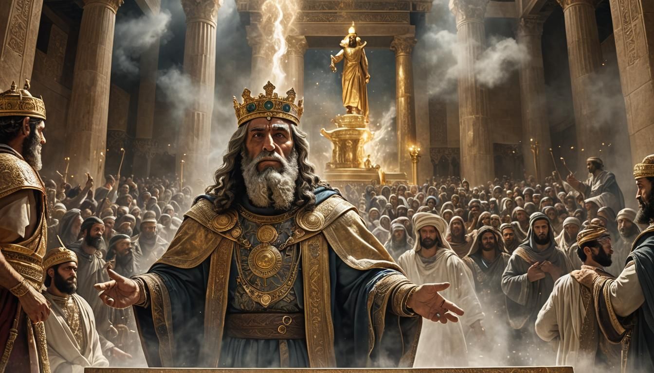 King Solomon Driven Back by Light at Jerusalem Temple