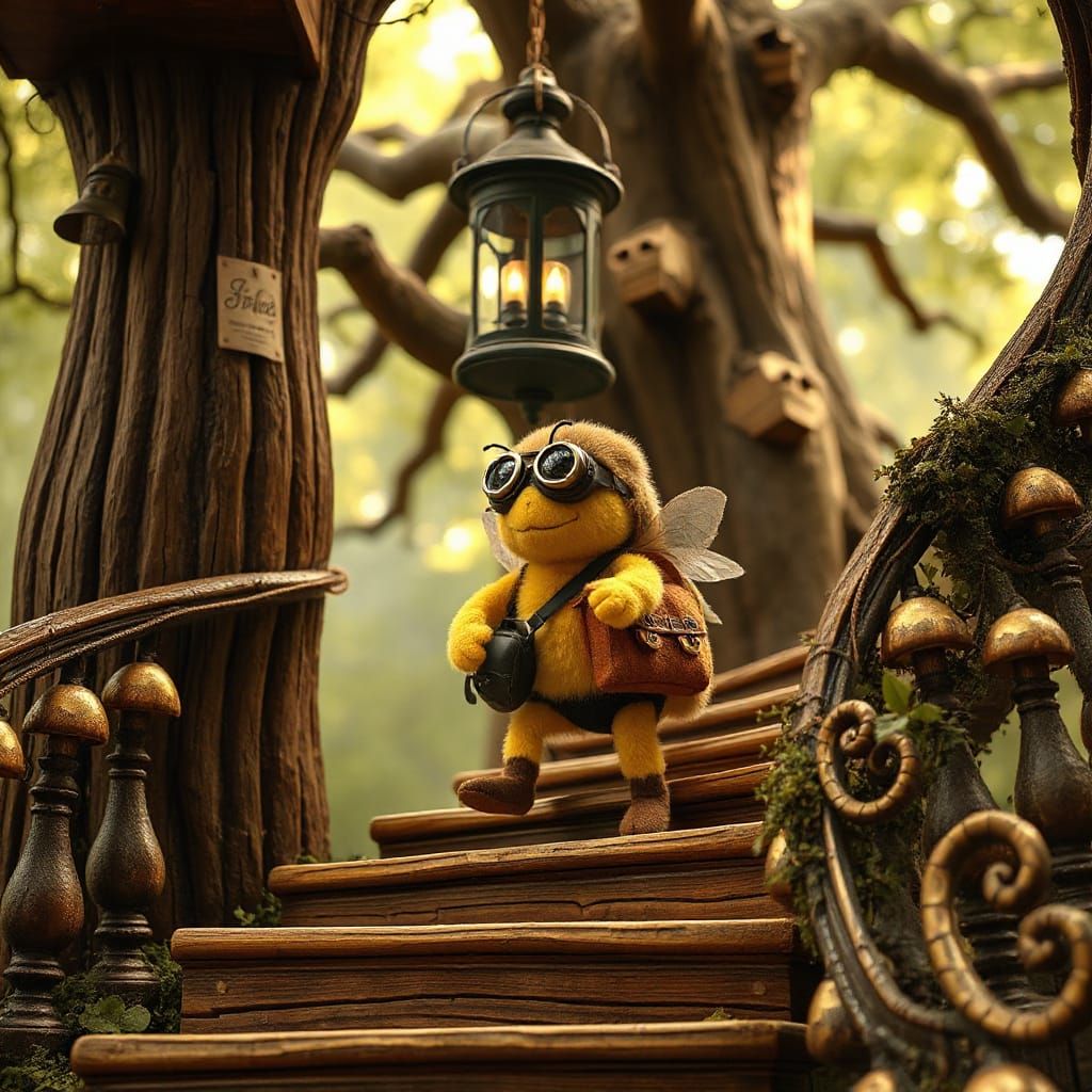 Bumblebee Aviator's Climb: Stop-Motion Animation Style