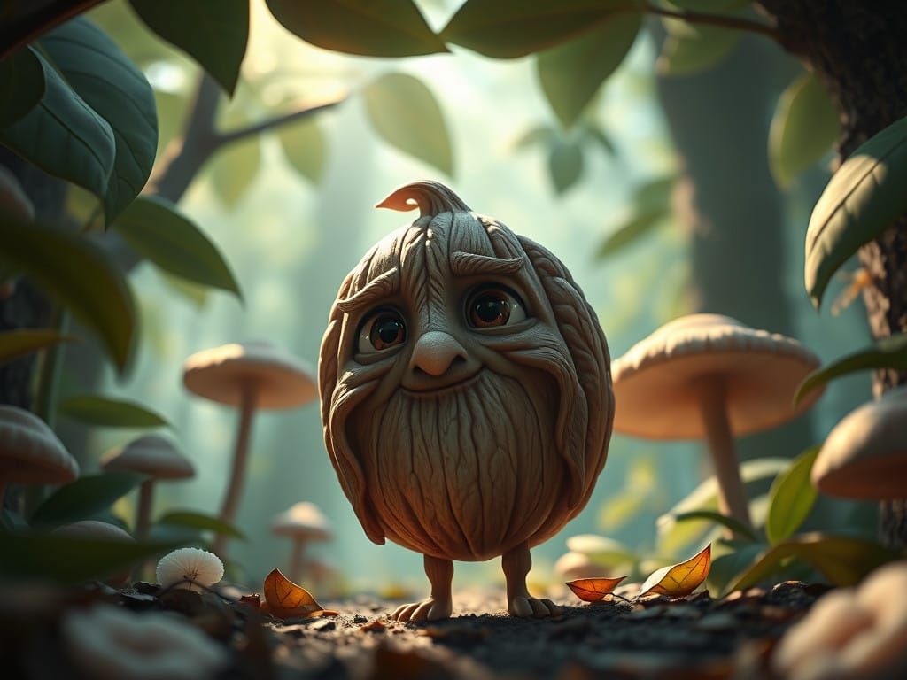 Whimsical Walnut Wonderland in Dreamy Fantasy Setting