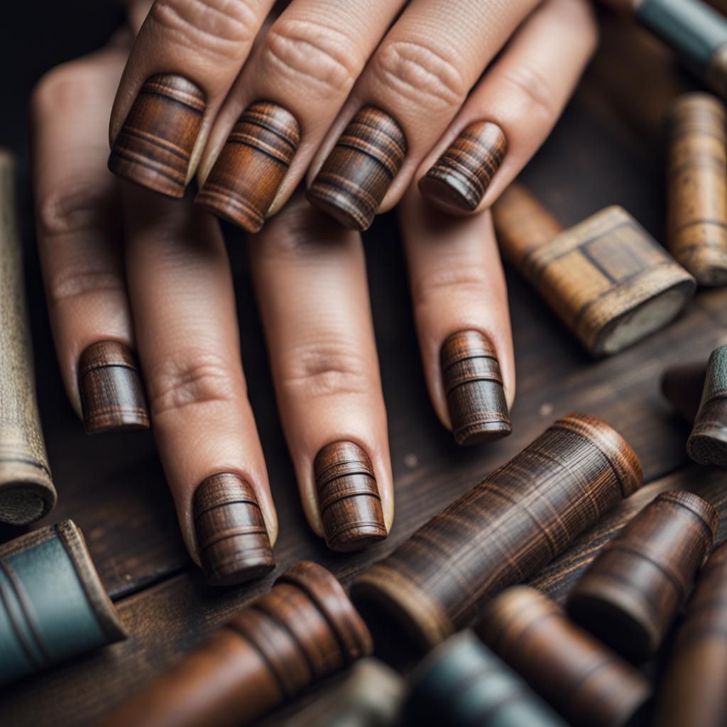 Detailed Nail Art: Tiny Library World Bookshelf