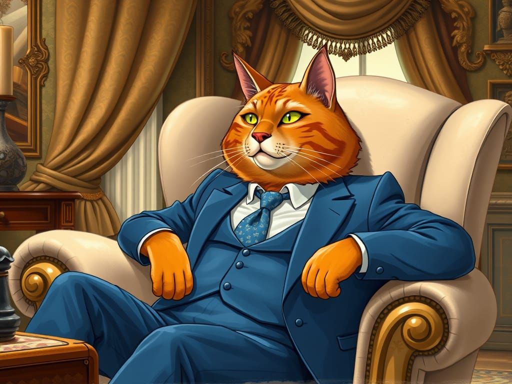 Ginger Cat in Formal Attire