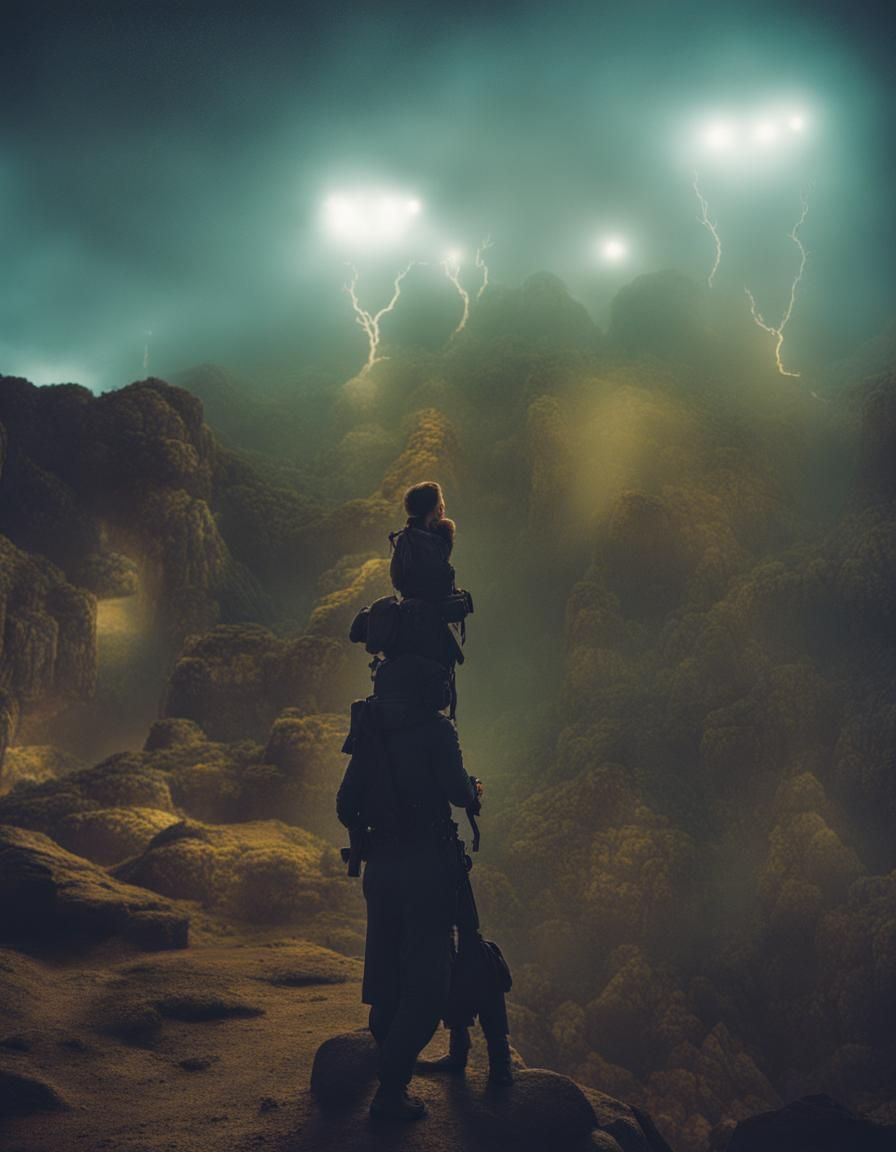 Cinematic Film Still with Vivid Lighting