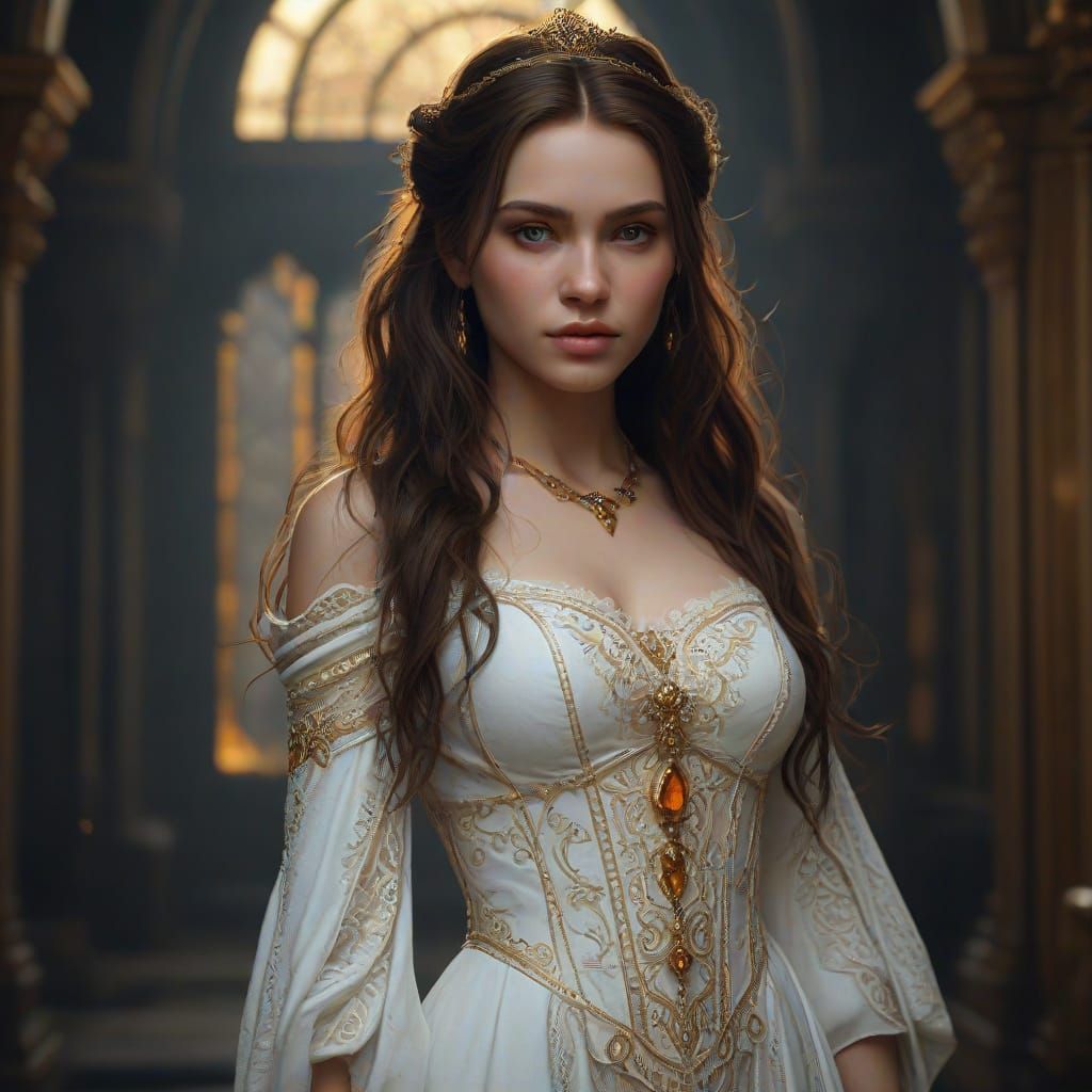 Dark Fantasy Princess in Twilight Mist