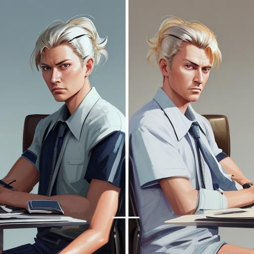 Corporate Recruiter Concept Art in Syd Mead Style