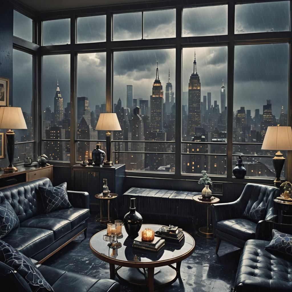 Film Noir penthouse set (1950s)