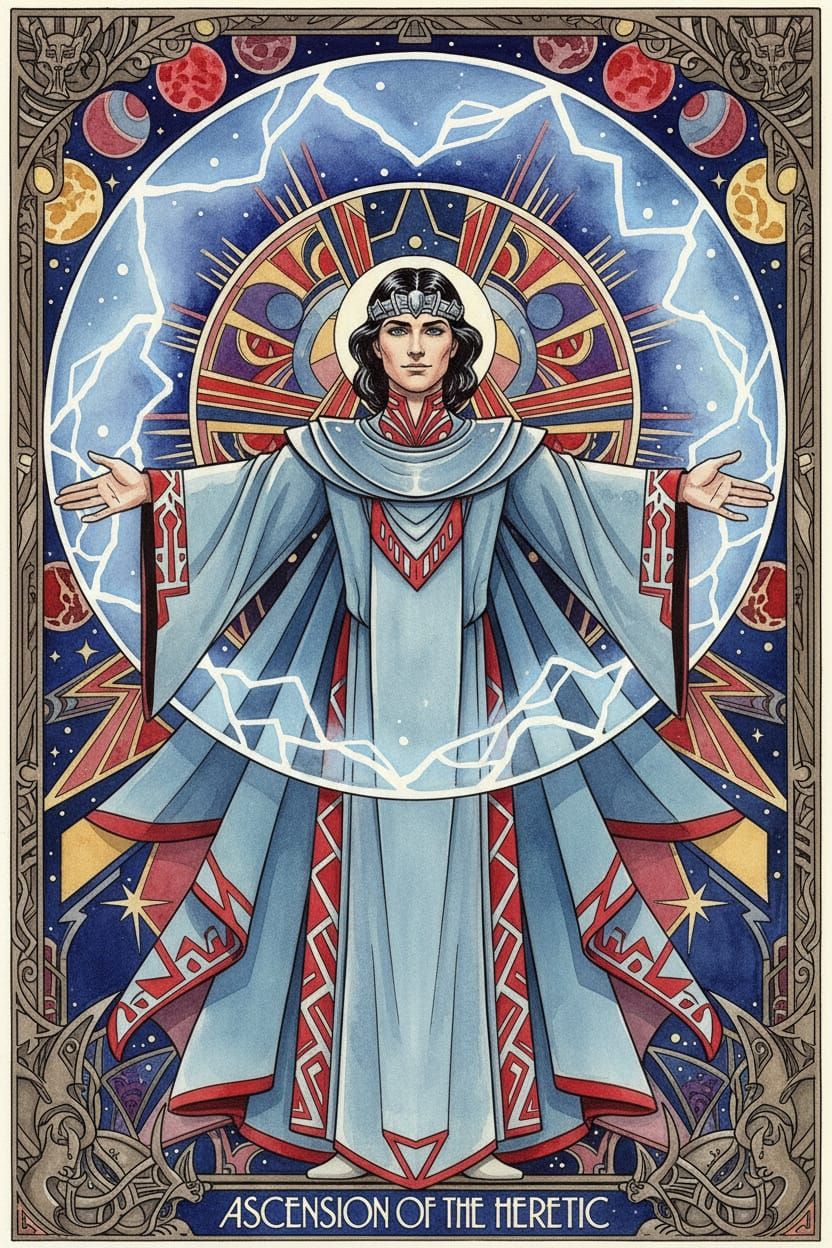 Art Deco Sith Lord of the Light in Watercolor