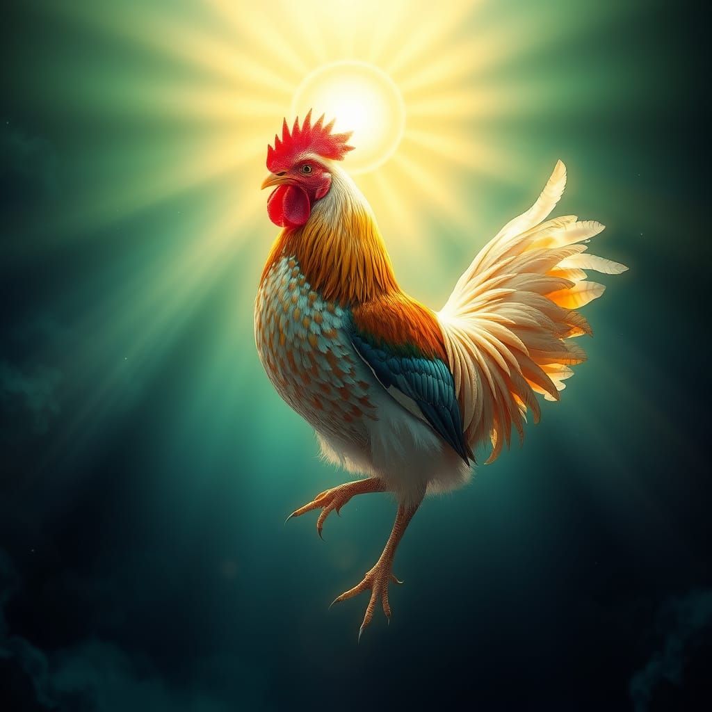 Divine Avian Majesty Radiates Golden Light