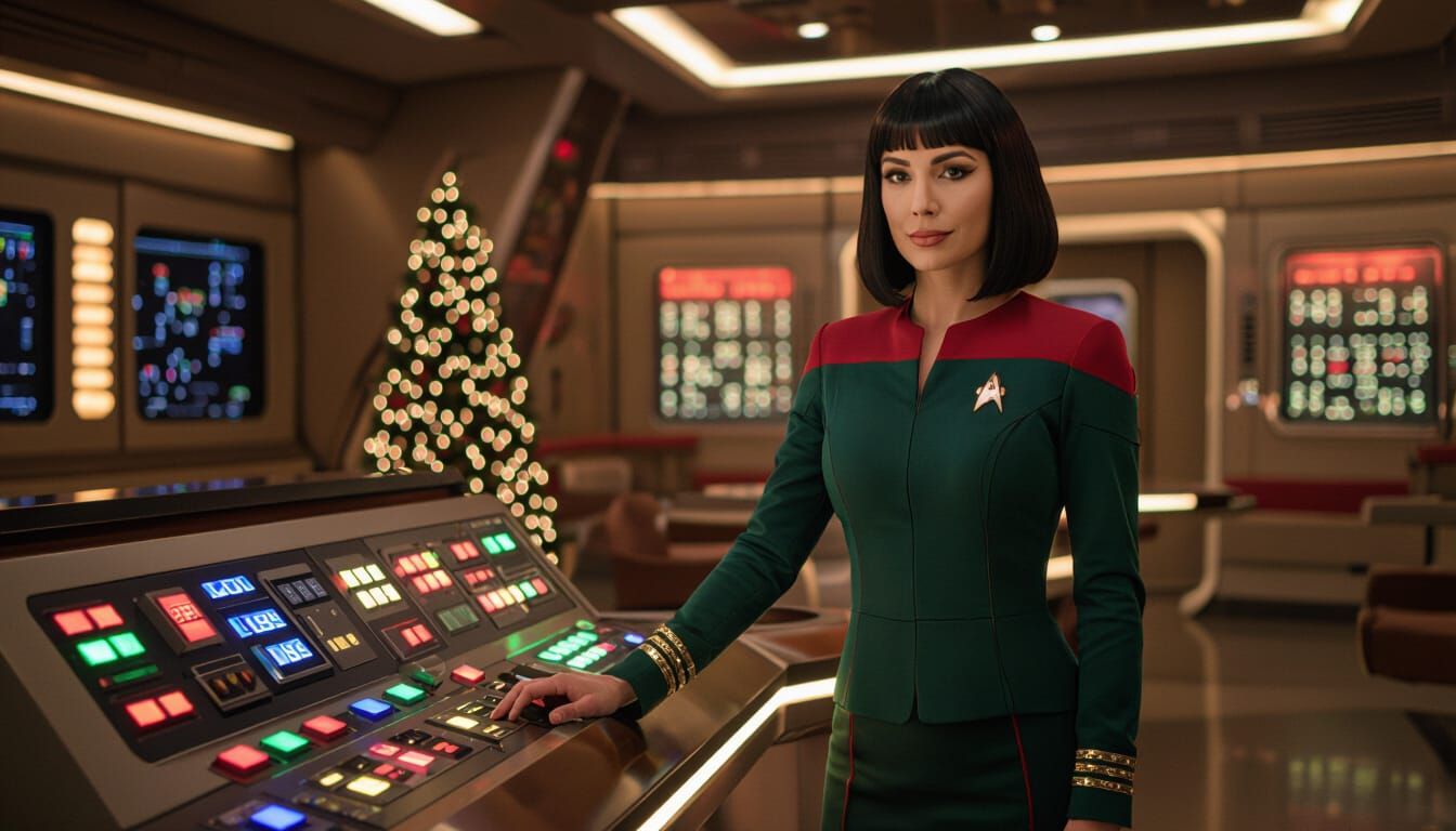 Starfleet Officer Loxy Bliss Celebrates Holidays on Bridge