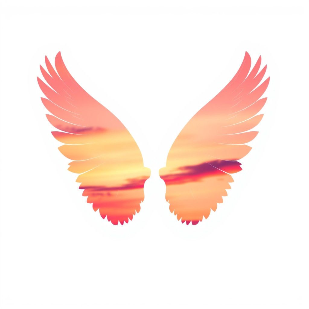 Sunset Wings in Double Exposure Style