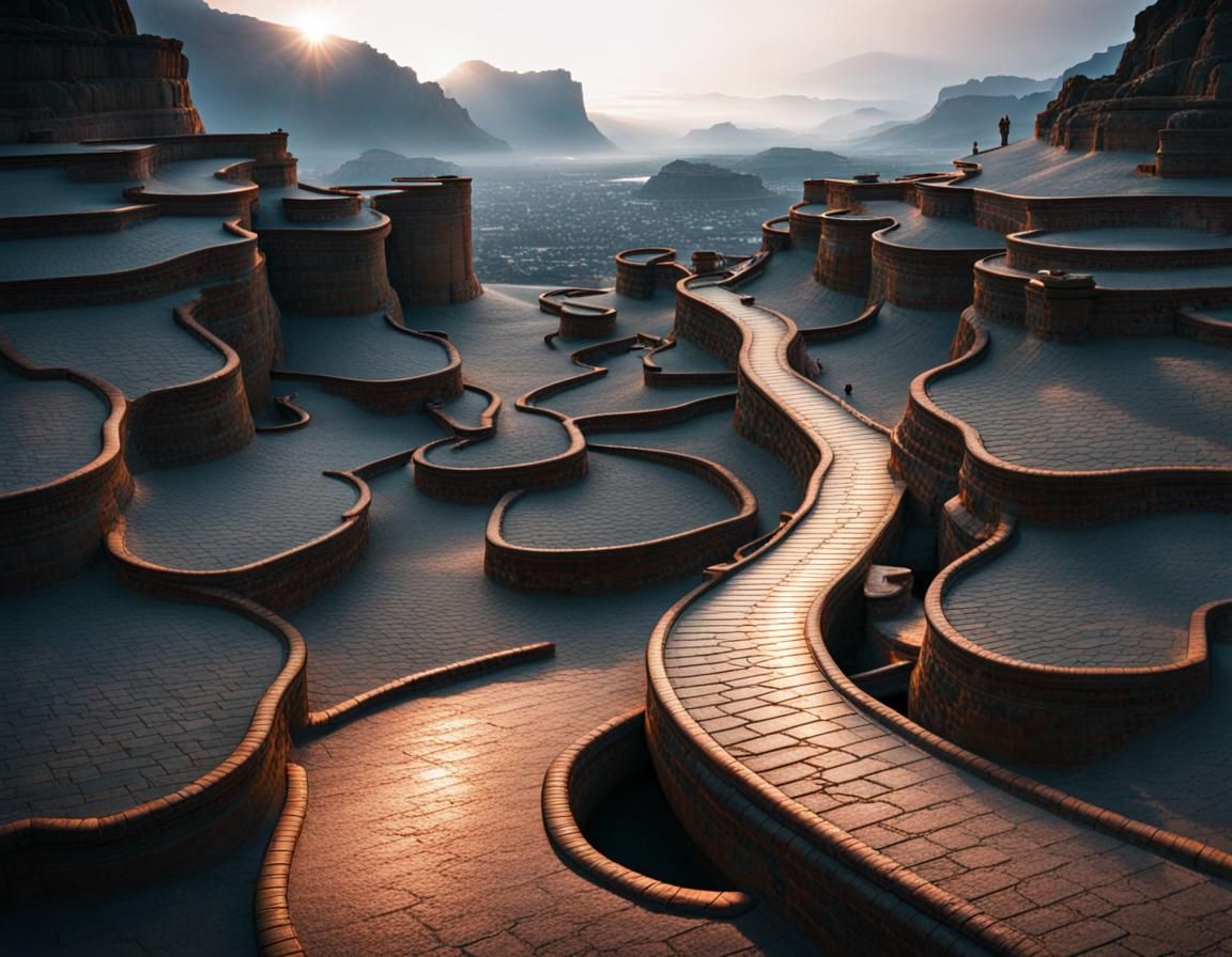 Sunrise Landscape with Cinematic Lighting