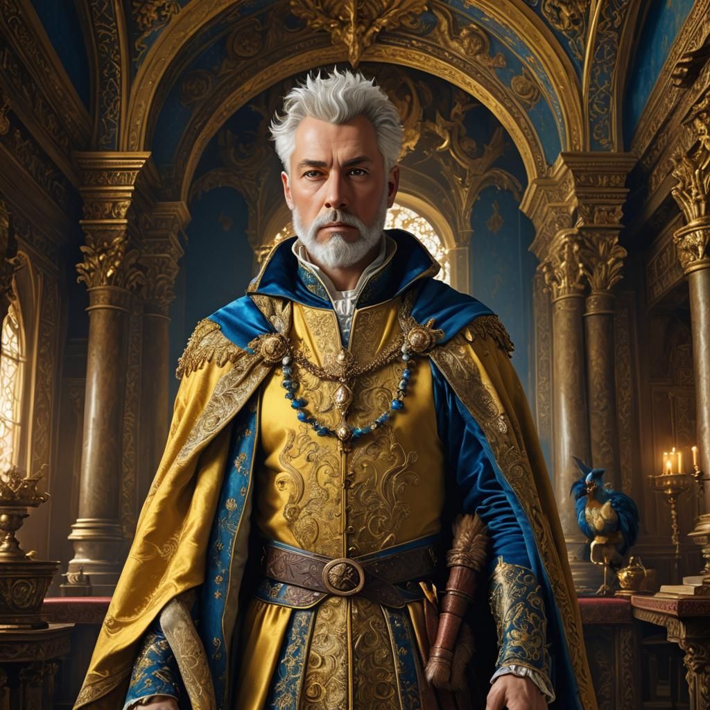 Renaissance Fantasy Portrait of Man in Ornate Room