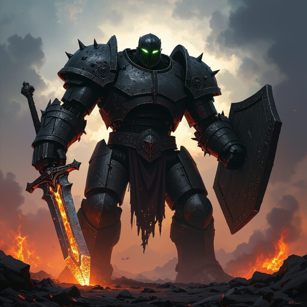 Iron Golem Warrior with Sword and Shield