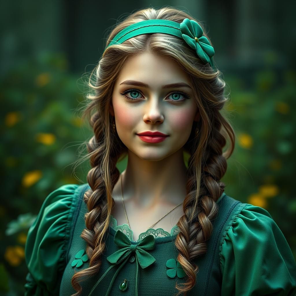 Beautiful Irish Maiden Portrait in Hyperrealism