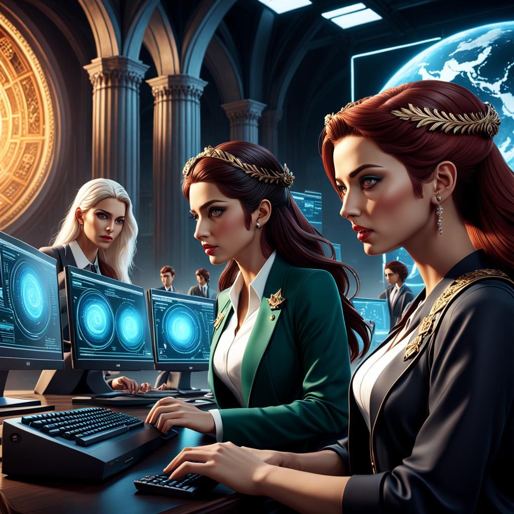 Bulgarian IT Students Studying with Professor