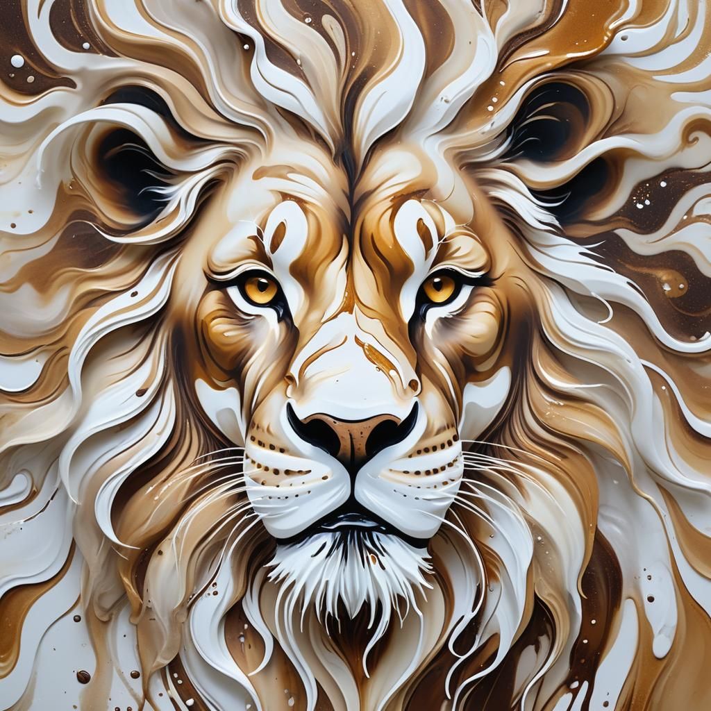 Latte Art Lion