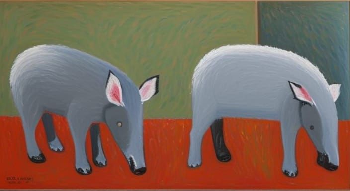 Aardvark in Heavily Textured Impasto Style
