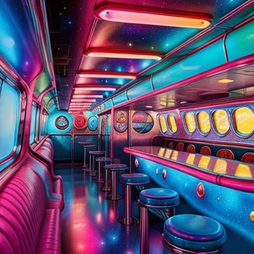 1950s Diner in Swirling Galactic Style