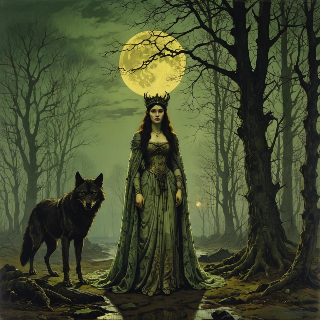 Werewolf Queen in Victorian Gothic Style