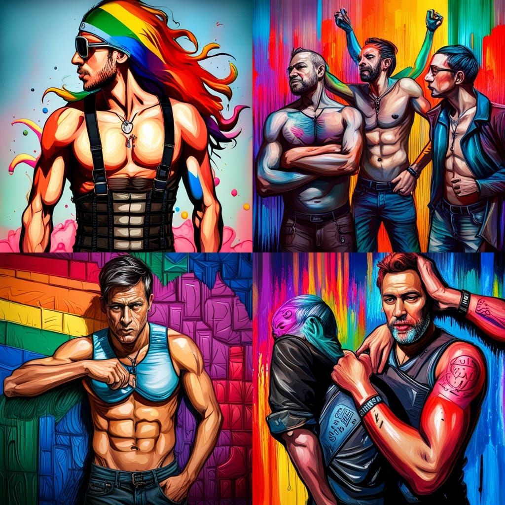Pride Month: Gay Men in Graffiti Art Style