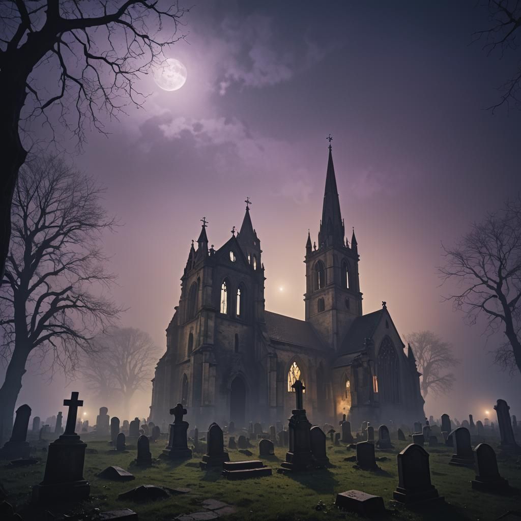 Eerie Gothic Graveyard Concept Art in Unreal Engine