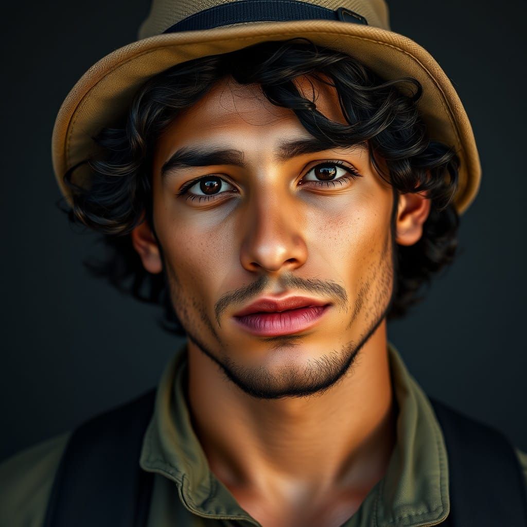 Peruvian Anthropology Student Explorer in Concept Art Style