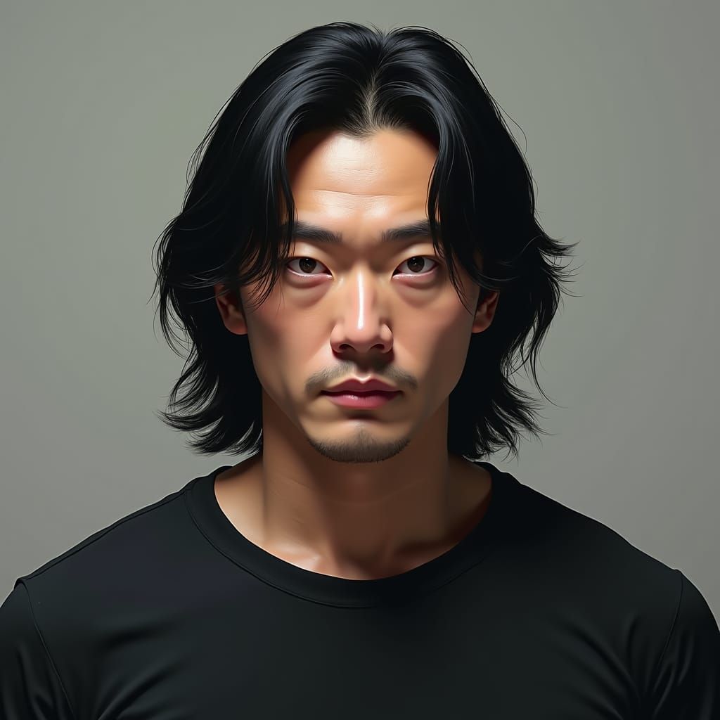 Hyperrealistic Portrait of a Man with Broken Heart