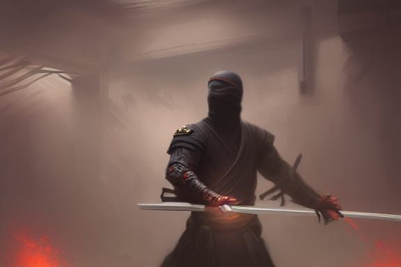 Samurai King Warrior in Dark Fantasy Style