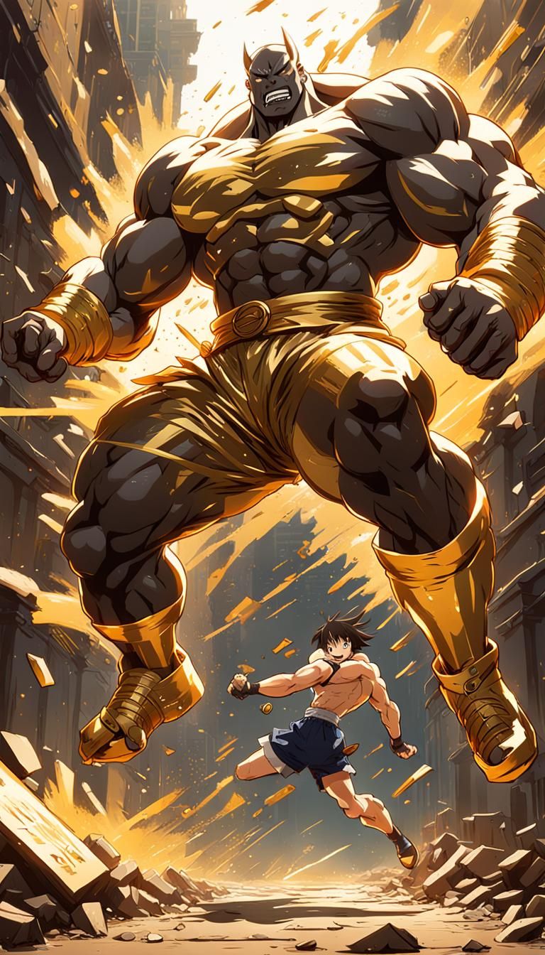 Fighter Breaks Wall: Anime Key Visual Art