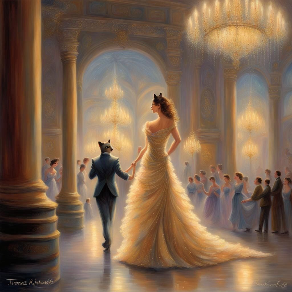 Elegant Cats at the Opera in Ethereal Fantasy Style