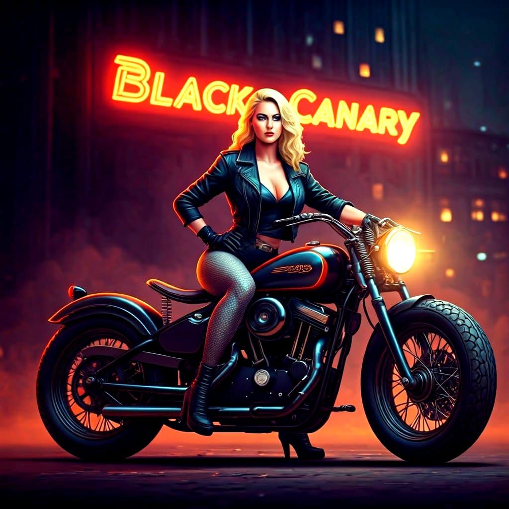 Black Canary Superheroine in 1940s Pulp Style