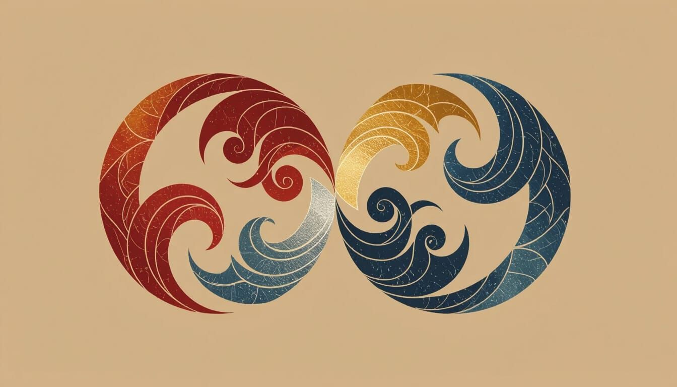 Abstract Water Currents Logo in Vector Art Style