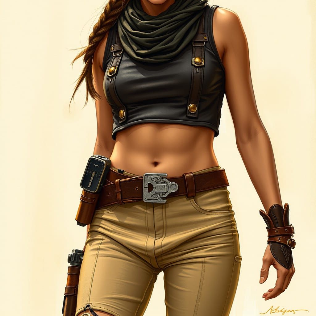 Gritty Princess Leia in Bantha Leather Outfit