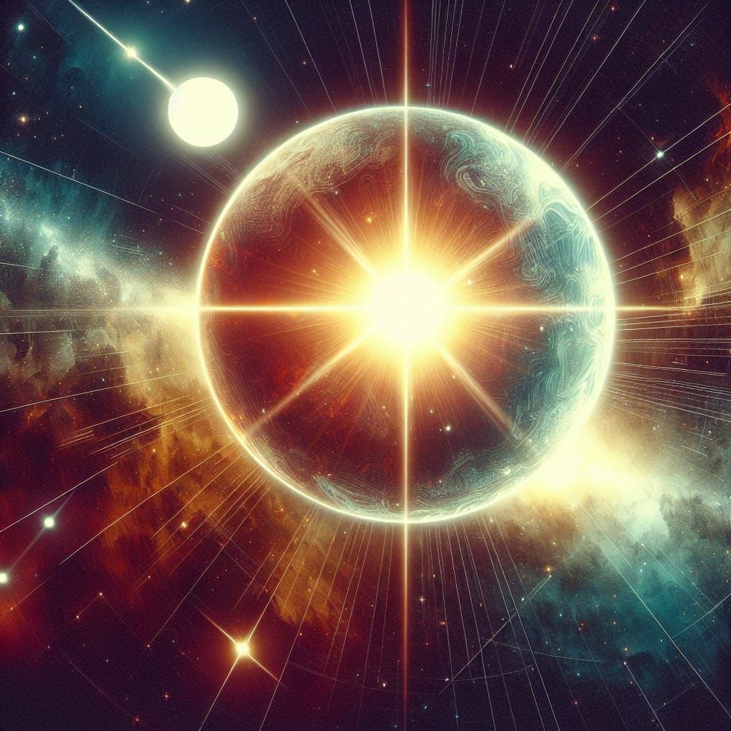 Vibrant Star Illuminates Cosmic Depths in Late 19th-Century...