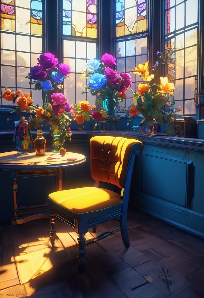 Vibrant Chair in Warm Light