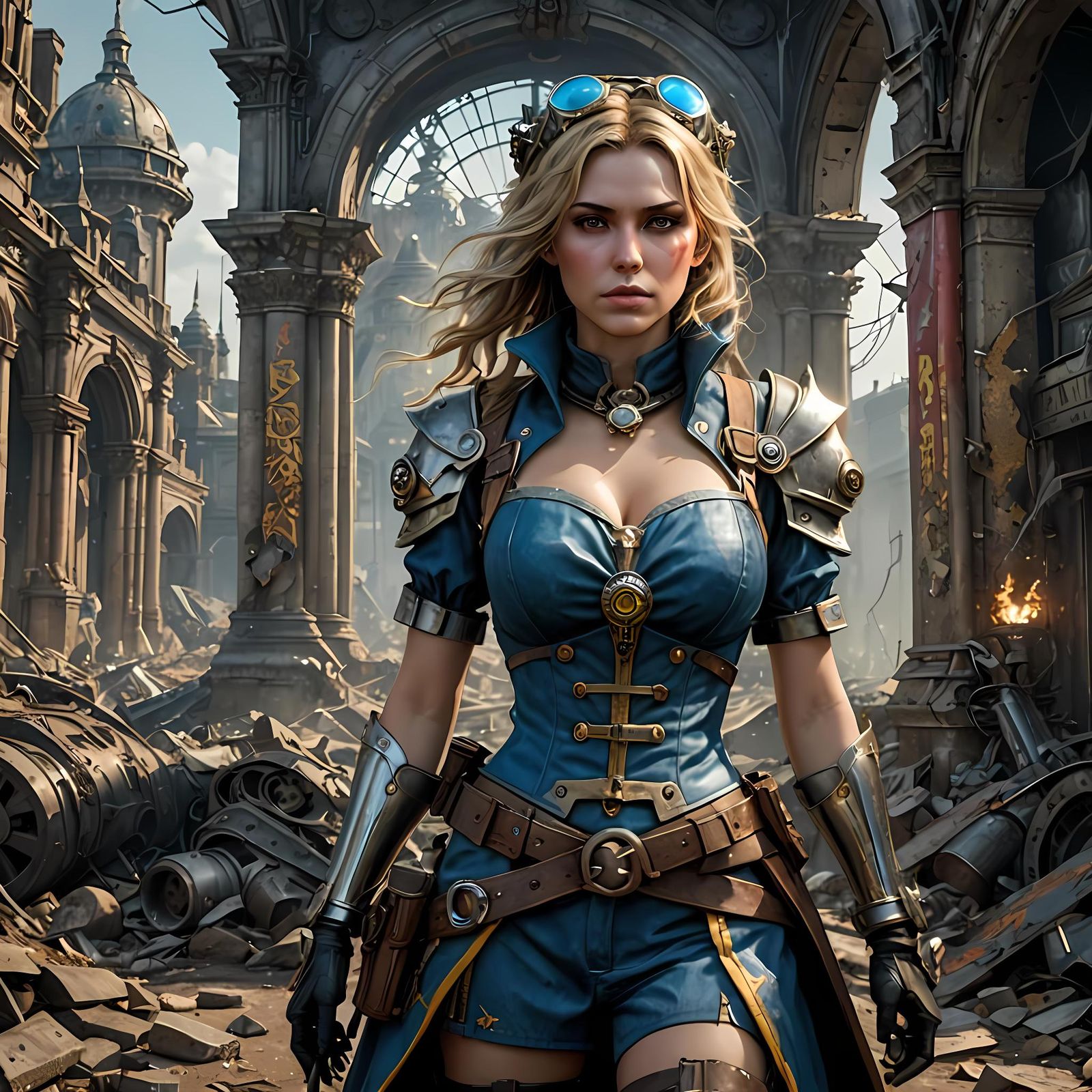 Alice in Wonderland as Fallout Character in Paris Ruins