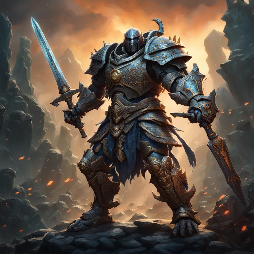 Epic Warforged Warrior Concept Art in 8K