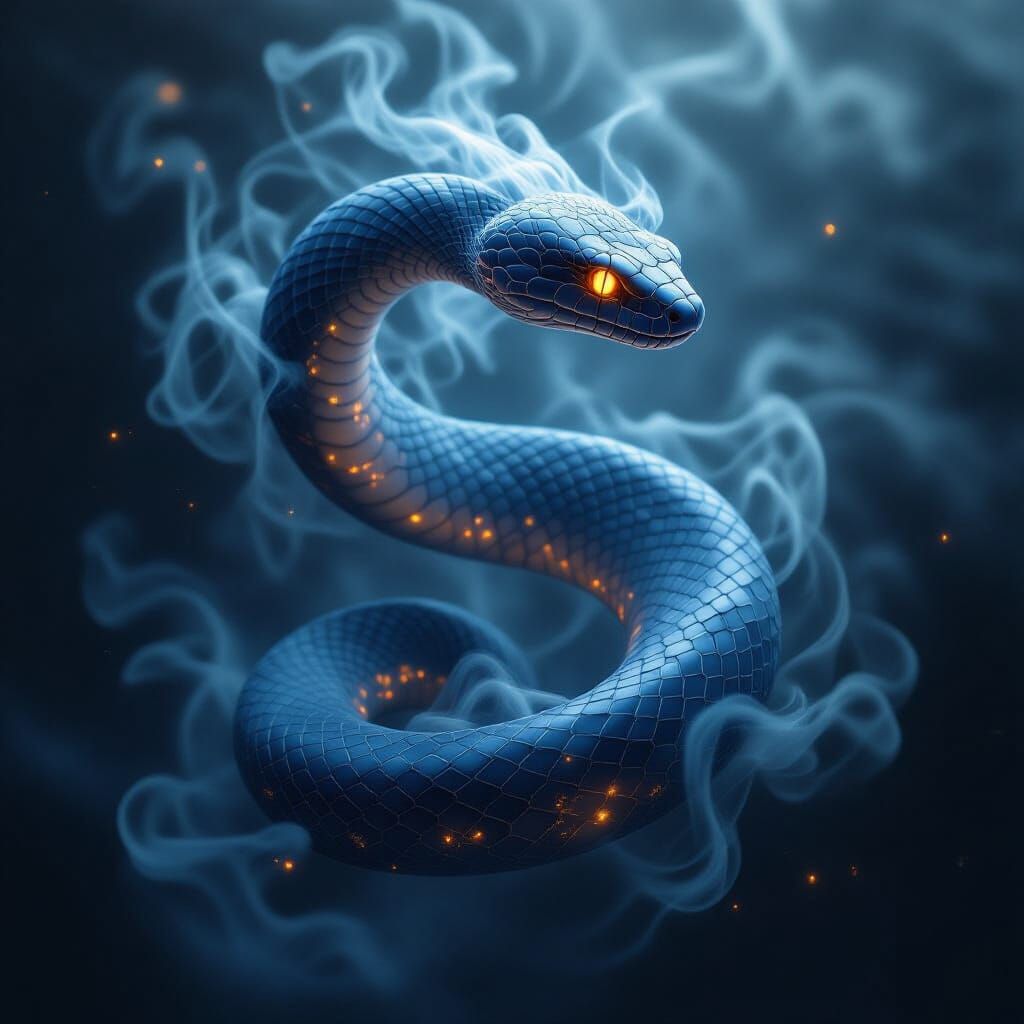Mystical Smoke Snake in Ethereal Atmosphere