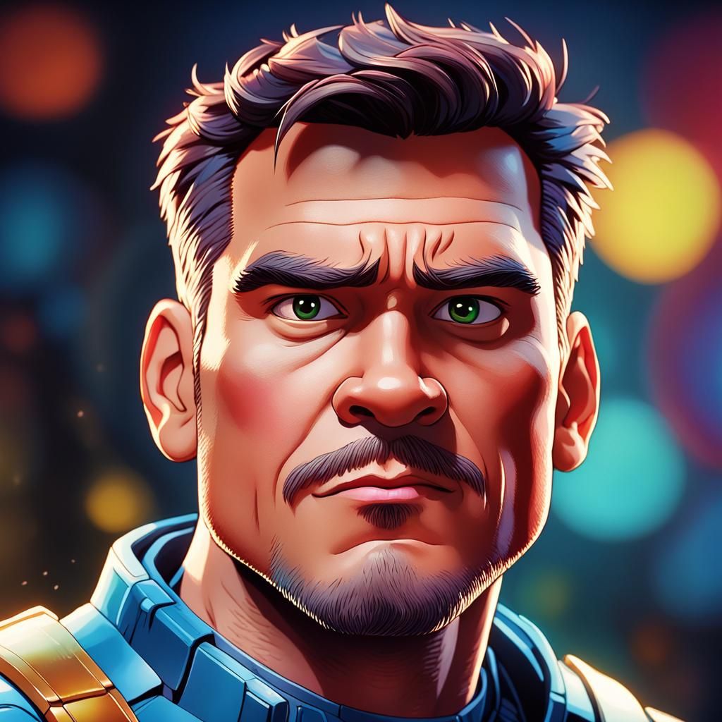 Gouache alcohol ink drawing Portrait Marvel Comics pixar Pixar, Disney, concept art, 3d digital art, Maya 3D, ZBrush Cen...