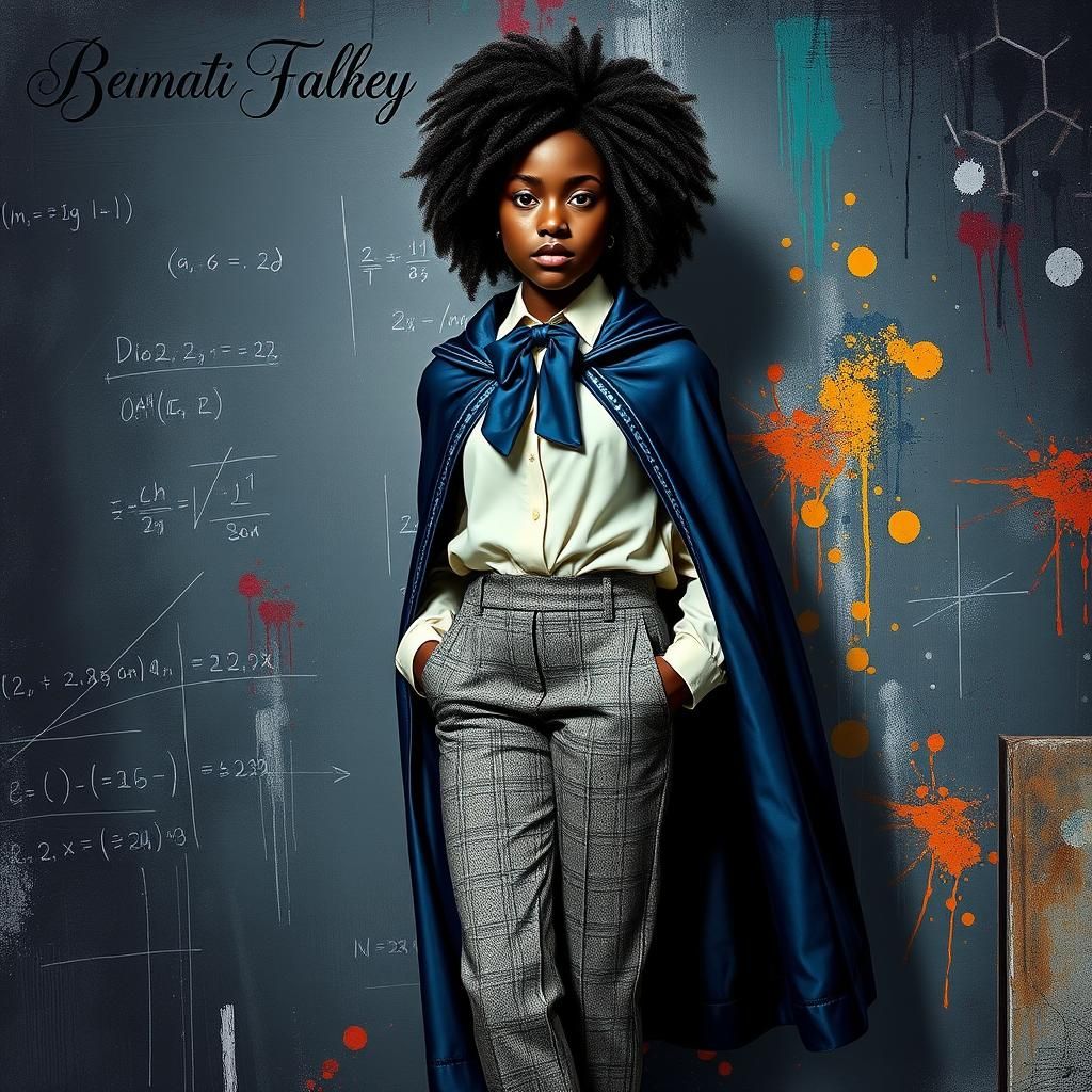 Confident Young Wizard in Polychromatic Graffiti Setting