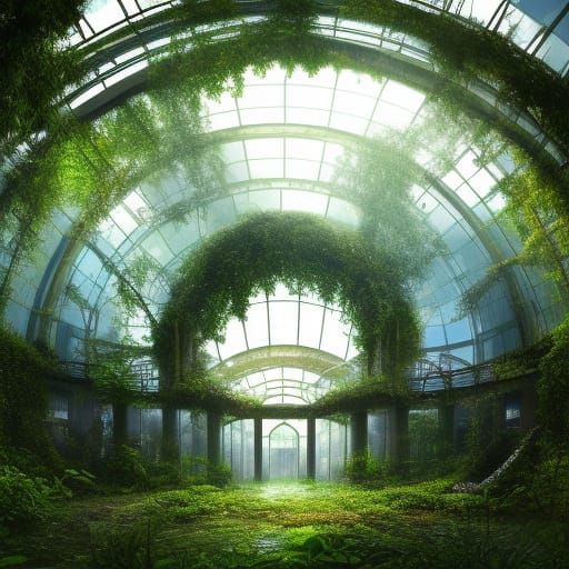 Forest Reclaims Abandoned Mall in Detailed Matte Painting