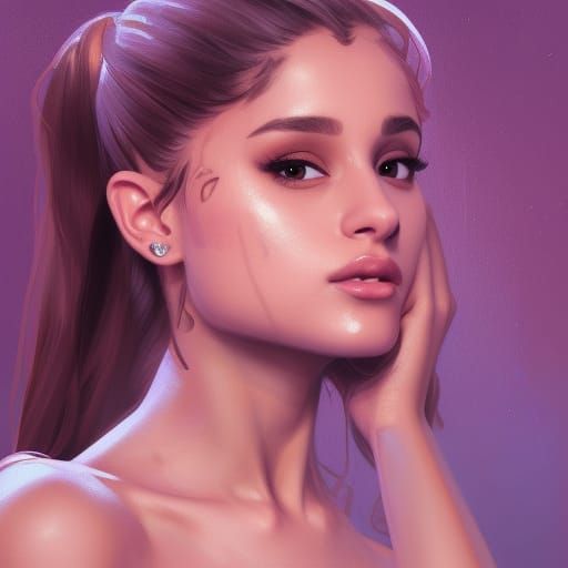 Ariana Grande Portrait in Art Nouveau Style