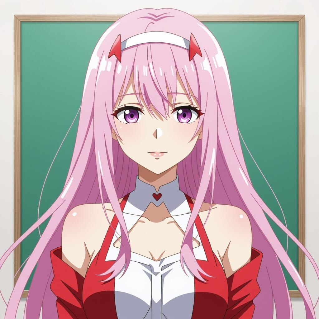 Zero Two Portrait: Best Quality Anime Style