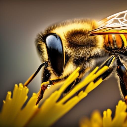 Hyperrealistic Bee Warrior in Cinematic Style