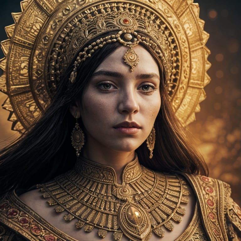 Ethereal Stallion Sculpted from Red Wood in Hyperrealistic S...