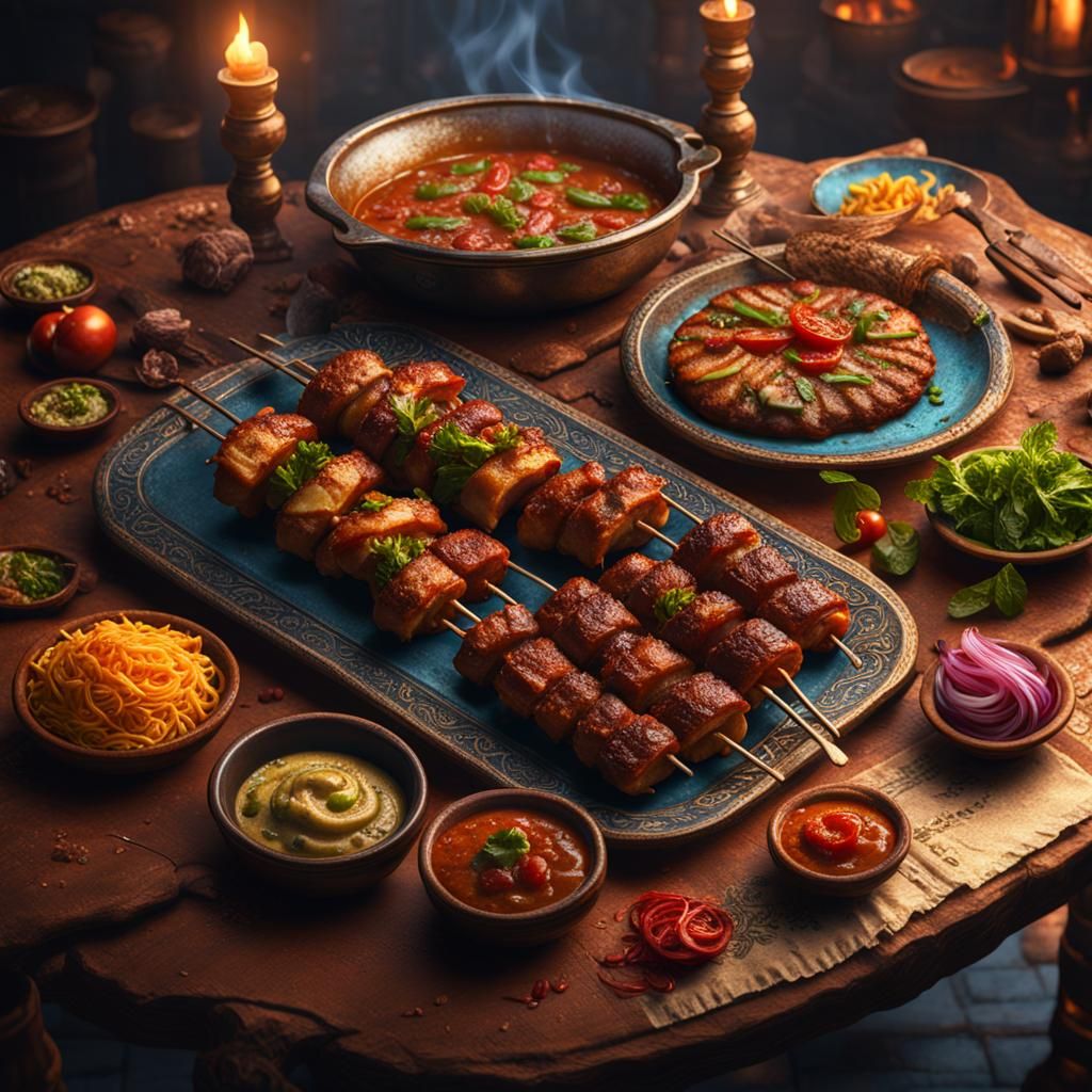 Detailed Kabab Still Life in Unreal Engine 5