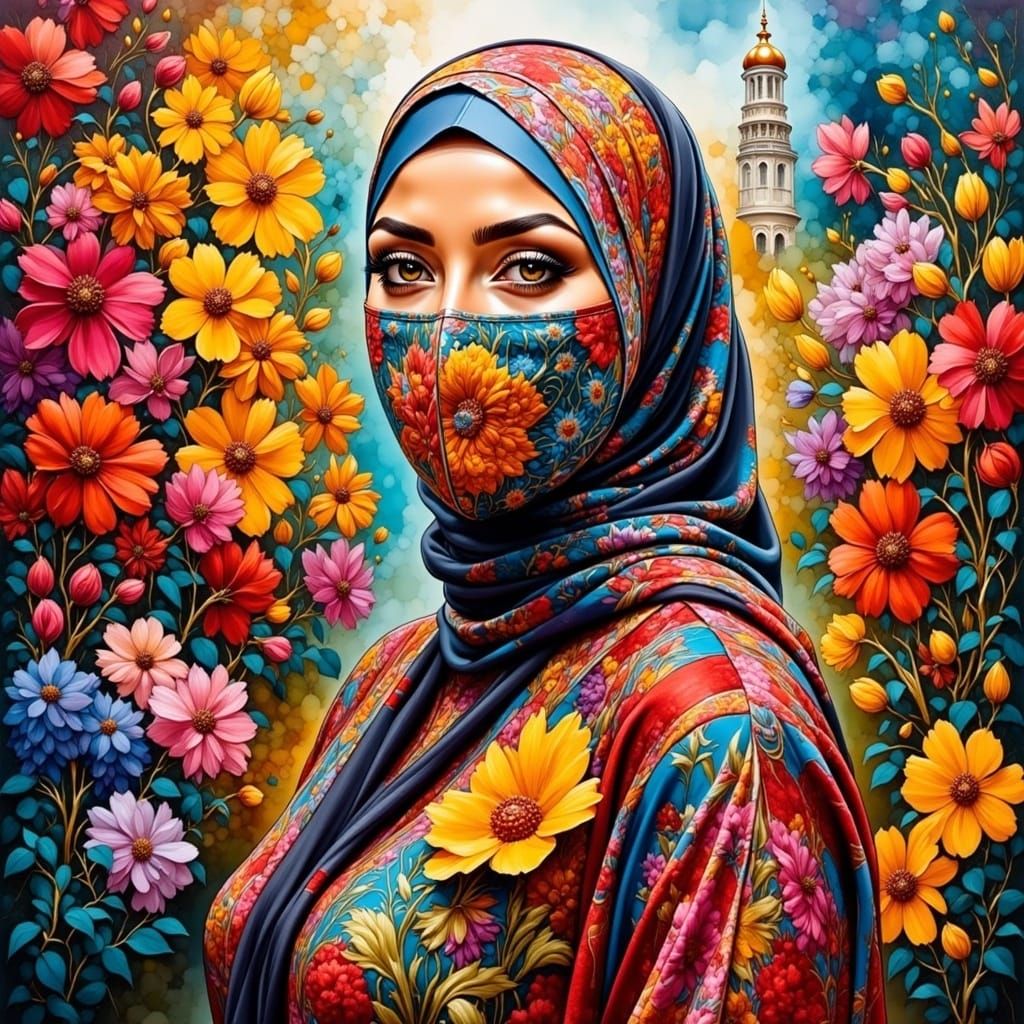 Surreal Garden Portrait in Earth Tones