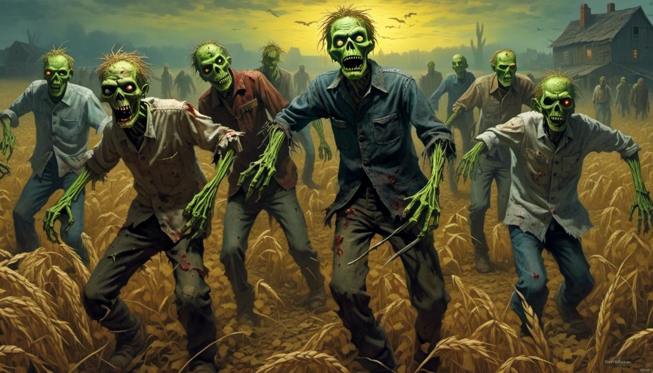 Undead Horde in Post-Impressionist Style