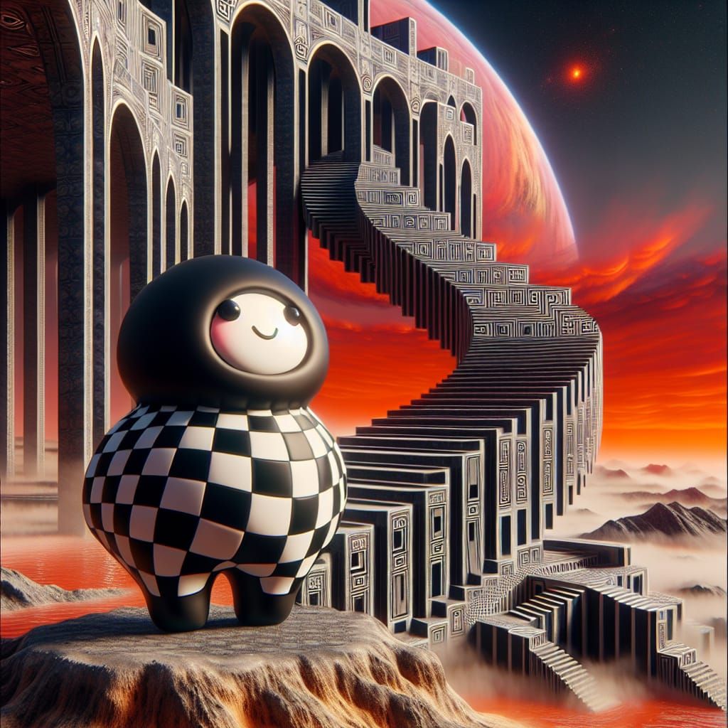 Surrealistic Sculpture in Ultra Fine Painterly Style