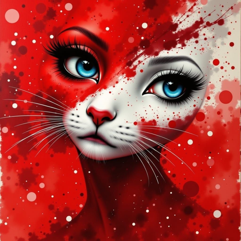 Surreal Fashion Model in a Whimsical Storm