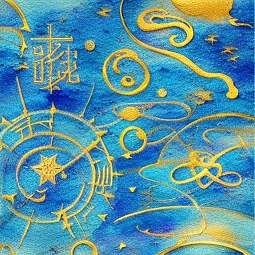 Color ink wash painting style